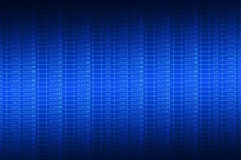 Glowing spreadsheet and analytics data on digital screen. Stock Photos
