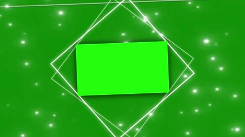 Glowing square frame and sparkling particles on green screen background animatio Stock Footage 341279888