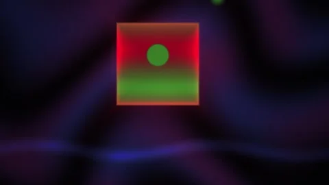 Glowing square with green circle on dark background. Stock Footage 337473089