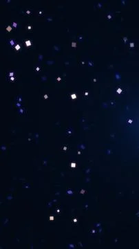 Glowing Square Particle Bokeh Dark Blue Background Stock Illustration