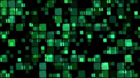 Glowing Squares Background - Loop, Green Stock Footage 34856953