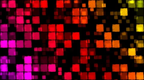 Glowing Squares Background - Loop, Rainbow Video stock 34861803