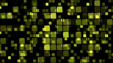 Glowing Squares Background - Loop, Yellow Stockbeeldmateriaal 34854345