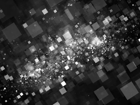Glowing squares in space abstract background intensity map イラスト素材