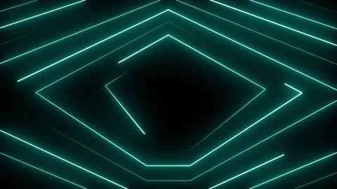 Glowing stage lights in black background. Neons striped beams shiny and ride Stock Footage 247584487