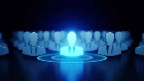 Glowing standout figure in human resources concept Stock Footage 287210304