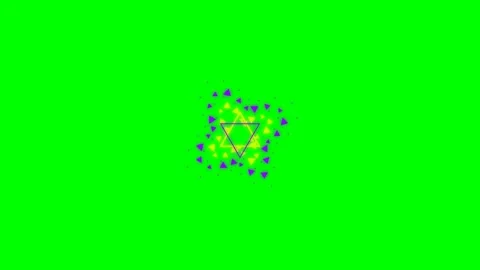 A glowing star of david animation featuring purple and yellow triangle shapes Vídeos de archivo 341822509