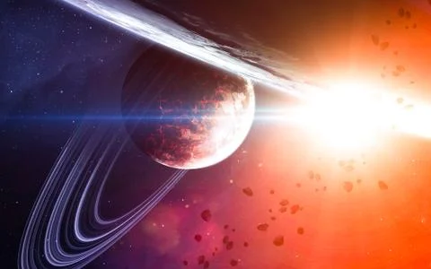 Glowing star in deep space Stock Photos