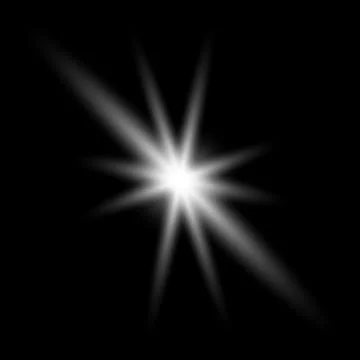 Glowing star effect, vector abstract, shine, flare, isolated on black backgro Stock Illustration