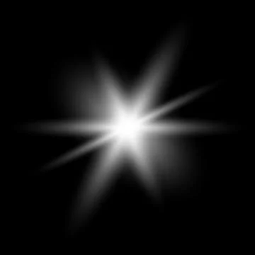 Glowing star effect, vector abstract, shine, flare, isolated on black backgro Stock Illustration