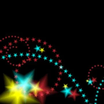 Glowing star fireworks background Stock Illustration