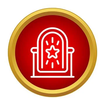 Glowing star icon in window frame symbol Illustrazione stock