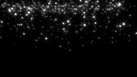 Glowing star particle in random in black background Stock Footage 71169734