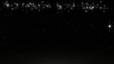 Glowing star particle in random direction with bounce on spotlight ground abs Stock Footage 65215511