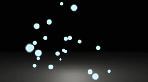 Glowing star particle in random direction with bounce on spotlight ground abs Stock Footage 65307069