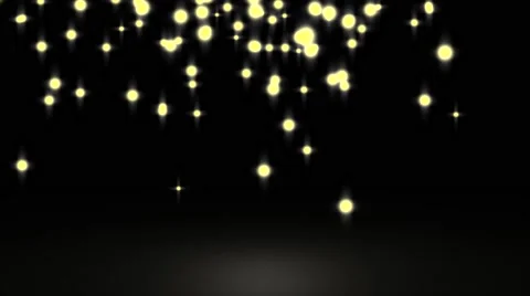 Glowing star particle in random direction with bounce on spotlight ground abs Stock Footage 65307109