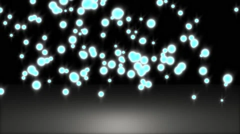 Glowing star particle in random direction with bounce on spotlight ground abs Stock Footage 65307137