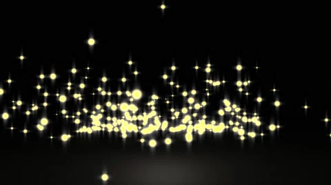 Glowing star particle in random direction with bounce on spotlight ground abs Stock Footage 65495772