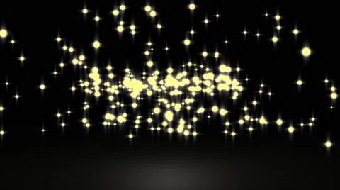 Glowing star particle in random direction with bounce on spotlight ground abs Stock Footage 65495773
