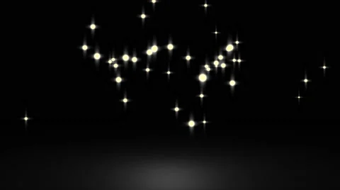 Glowing star particle in random direction with bounce on spotlight ground abs Stock Footage 65767697