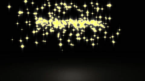Glowing star particle in random direction with bounce on spotlight ground abs Stock Footage 65937402
