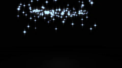 Glowing star particle in random direction with bounce on spotlight ground abs Stock Footage 65937430