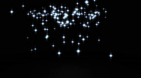 Glowing star particle in random direction with bounce on spotlight ground abs Stock Footage 66058437