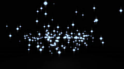 Glowing star particle in random direction with bounce on spotlight ground abs Stock Footage 66058471