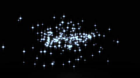 Glowing star particle in random direction with bounce on spotlight ground abs Stock Footage 66143008