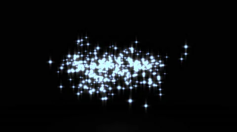 Glowing star particle in random direction with bounce on spotlight ground abs Stock Footage 66143140