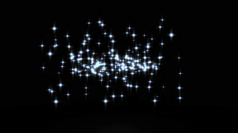 Glowing star particle in random direction with bounce on spotlight ground abs Stock Footage 66143167