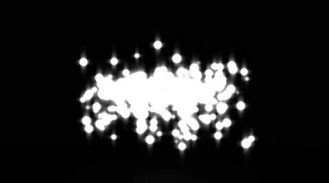 Glowing star particle in random direction with bounce on spotlight ground abs Stock Footage 66143371