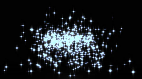Glowing star particle in random direction with bounce on spotlight ground abs Stock Footage 66143433