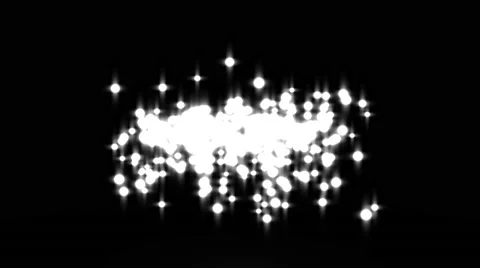 Glowing star particle in random direction with bounce on spotlight ground abs Stock Footage 66143607