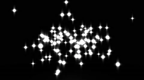 Glowing star particle in random direction with bounce on spotlight ground abs Stock Footage 66143861