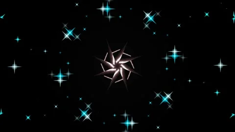 Glowing Star Pattern on Black Background. Stock Footage 331488596