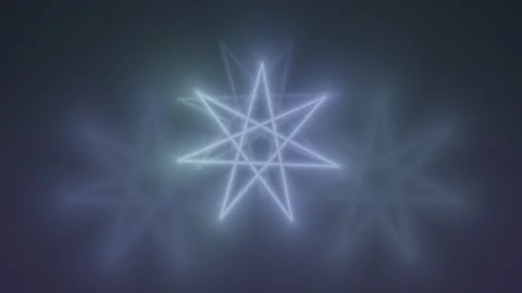 Glowing star pulses with intersecting lines on dark blue gradient Stock Footage 329303240