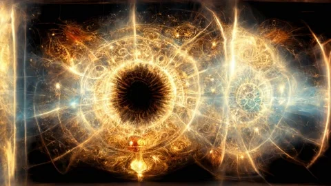 Glowing Star in the Red Burning Space, Animation Loop Stock Footage 209601420