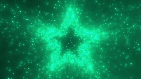 Glowing star shape abstract light particules background turquoise Stock-Footage 200982468