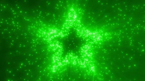 Glowing star shape abstract light particules background green Stock Footage 200982491