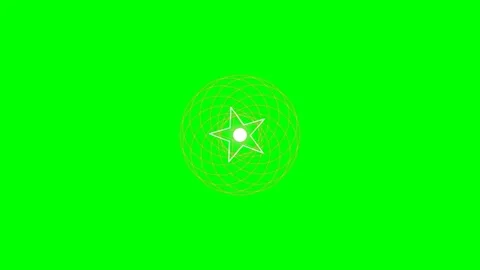 A glowing star shape centered within a complex geometric golden wireframe Stock Footage 341821080