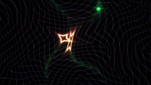 Glowing star shapes on black background with contour lines. Stock Footage 335960637
