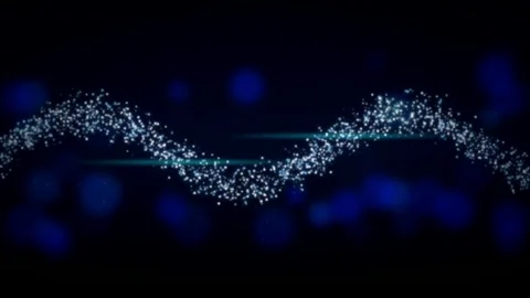Glowing stardust particles flowing wave seamless loop motion Stock Footage 344799357