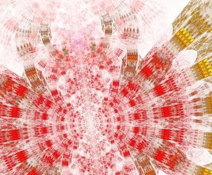 Glowing stargate with particles in space. Abstract fractal background. A larg Illustrazione stock