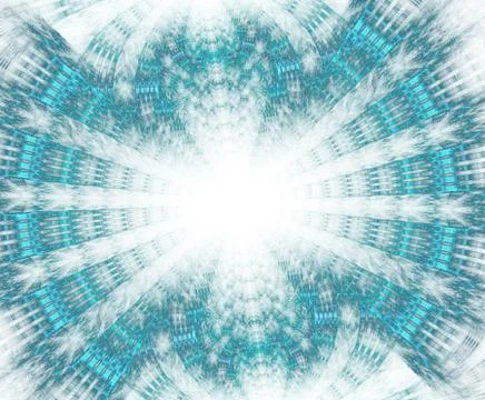 Glowing stargate with particles in space. Abstract fractal background. A larg イラスト素材