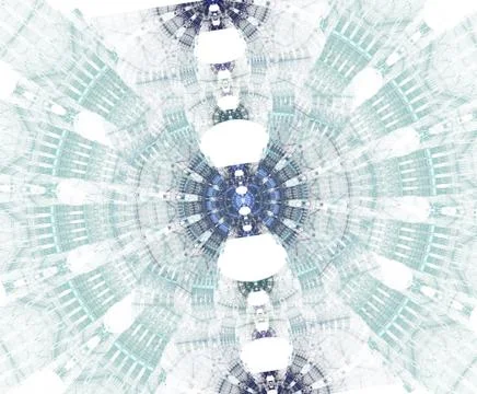 Glowing stargate with particles in space. Abstract fractal background. A larg Иллюстрация