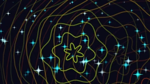 Glowing stars and lines on dark background Stock-Footage 331646053