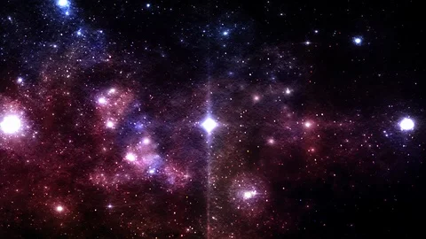 Glowing Stars in Deep Outer Space with Flowing Comet Dust Specks Stock Footage 112952953