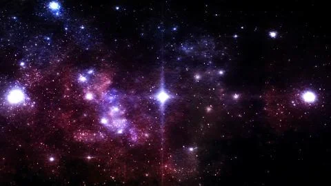 Glowing Stars in Deep Outer Space with Flowing Comet Dust Specks イラスト素材