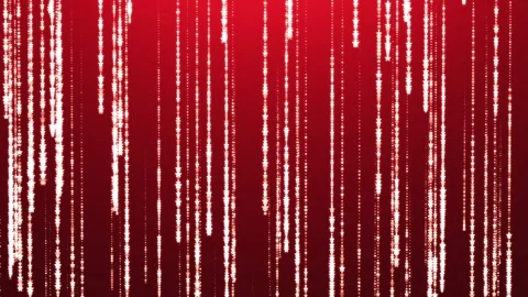 Glowing stars falling down on a dark red background. Animation of abstract Stock Footage 259265132